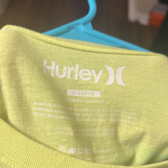 Hurley Neon Yellow Tee with Gray Graphic - Picture 3 of 3